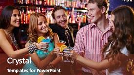  Presentation with toasting - Audience pleasing presentation consisting of martini christmas - group of friends toasting backdrop and a tawny brown colored foreground