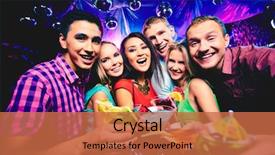  Presentation with toasting - Presentation design consisting of martini christmas - group of happy friends toasting background and a red colored foreground