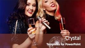  Presentation with party time - Audience pleasing PPT theme consisting of martini christmas - lifestyle and people concept two backdrop and a tawny brown colored foreground