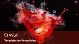  Presentation with vapor - Cool new slide set with martini christmas - red cocktail with splash backdrop and a tawny brown colored foreground