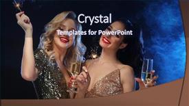  Presentation with glamour - Presentation consisting of martini christmas - two glamour women in luxury background and a  colored foreground