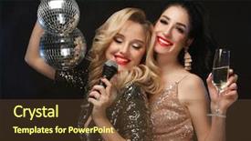  Presentation with glamour - Beautiful presentation design featuring martini christmas - two glamour women in luxury backdrop and a  colored foreground