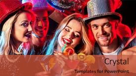  Presentation with cocktail party - Colorful PPT layouts enhanced with martini cocktail in night club backdrop and a  colored foreground