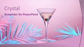  Presentation with palm leaves - Cool new PPT layouts with martini-cocktail-with-palm-leaves backdrop and a pink colored foreground