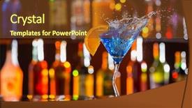  Presentation with beer bar pub tap counter - Presentation featuring martini drink served on bar background and a  colored foreground