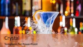  Presentation with dry ice - Colorful presentation theme enhanced with smoking drinking - martini drink with dry ice backdrop and a red colored foreground