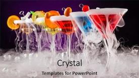  Presentation with dry ice - Presentation theme with sublime - martini drinks with dry ice background and a light gray colored foreground