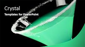  Presentation with green glass - PPT theme with martini-glass-with-green-coctail background and a black colored foreground