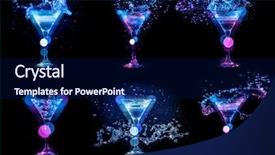  Presentation with cocktail - Slide set consisting of martini glasses - large cocktail collection isolated background and a navy blue colored foreground