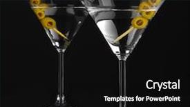  Presentation with glasses - PPT layouts with martini glasses and olives isolated background and a black colored foreground