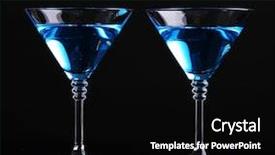  Presentation with blue black and silver - PPT layouts featuring martini glasses isolated on black background and a black colored foreground