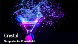  Presentation with cocktail party - Colorful slides enhanced with martini splash - colourful cocktail on the black backdrop and a black colored foreground