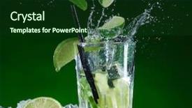  Presentation with colorful cocktails mojito red cocktail - Beautiful slide set featuring martini splash - fresh mojito cocktail in freeze backdrop and a forest green colored foreground