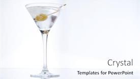  Presentation with olive - Colorful PPT theme enhanced with martini with an olive on a light background backdrop and a sky blue colored foreground