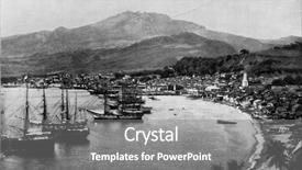  Presentation with destruction - Presentation theme consisting of martinique before its destruction background and a gray colored foreground