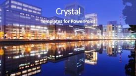  Presentation with tokyo - Presentation theme enhanced with marunouchi-business-district-in-tokyo background and a cobalt blue colored foreground