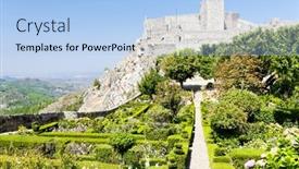  Presentation with castle - PPT theme having marvao-castle-alentejo-portugal background and a light blue colored foreground