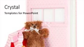  Presentation with photo album - Colorful slide deck enhanced with marvel movies - baby photo album isolated backdrop and a pink colored foreground