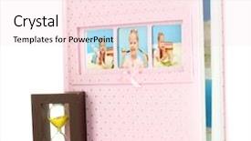  Presentation with photo album - Beautiful slides featuring marvel movies - baby photo album isolated backdrop and a pink colored foreground