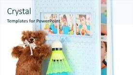  Presentation with photo album - Theme consisting of marvel movies - baby photo album isolated background and a sky blue colored foreground