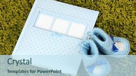  Presentation with photo album - Beautiful slide set featuring marvel movies - baby photo album on green backdrop and a  colored foreground