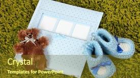  Presentation with photo album - PPT theme consisting of marvel movies - baby photo album on green background and a tawny brown colored foreground