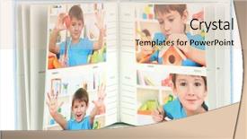  Presentation with photo album - Amazing PPT layouts having marvel movies - open photo album isolated backdrop and a lemonade colored foreground