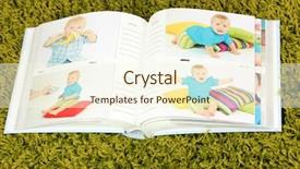  Presentation with photo album - Amazing slide deck having marvel movies - open photo album with pictures backdrop and a cream colored foreground