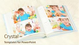  Presentation with photo album - Audience pleasing PPT layouts consisting of a glass of milk backdrop and a gold colored foreground