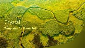  Presentation with earth eye - Colorful slide set enhanced with marvelous-view-of-winding-river backdrop and a tawny brown colored foreground