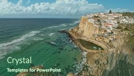  Presentation with atlantic - Slide set enhanced with marvelous-view-on-azenhas background and a ocean colored foreground