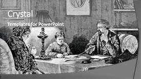  Presentation with engraving - Colorful presentation design enhanced with relaxing lounge chairs by the swimming pool backdrop and a gray colored foreground