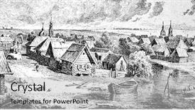  Presentation with engraving - Cool new presentation theme with marx st petersburg russia 1888 backdrop and a  colored foreground