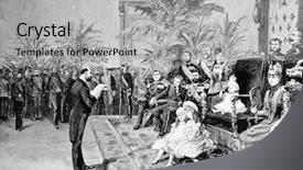  Presentation with exhibition - Slide deck enhanced with sliced and diced carrot isolated background and a cream colored foreground