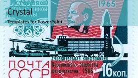  Presentation with stamp - Theme consisting of marxism - lenin on vintage stamp background and a light blue colored foreground