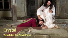  Presentation with embalming - Colorful slide deck enhanced with mary-magdalene-crying-of-shame backdrop and a violet colored foreground