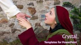  Presentation with magdalene - Presentation theme with mary magdalene recognizing jesus background and a wine colored foreground
