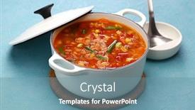  Presentation with maryland - Colorful PPT layouts enhanced with maryland-crab-soup-american-cuisine backdrop and a seafoam green colored foreground