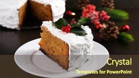  Presentation with cream - Slide deck having marzipan - slice of cake covered cream background and a tawny brown colored foreground