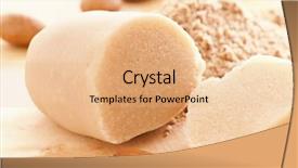  Presentation with almonds - Slide deck enhanced with marzipan bread with almonds background and a coral colored foreground