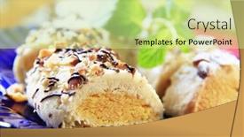  Presentation with roll - Presentation with marzipan roll background and a soft green colored foreground