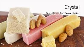  Presentation with almonds - PPT layouts with marzipan with almonds on wooden background and a white colored foreground