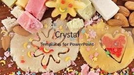  Presentation with almonds - Slide deck enhanced with marzipan with almonds on wooden background and a coral colored foreground