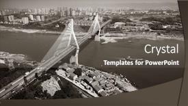  Presentation with architecture city - Amazing PPT theme having masangxi-bridge-and-city-urban backdrop and a gray colored foreground