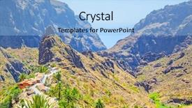  Presentation with mountain - Presentation theme featuring masca gorge and small mountain background and a light blue colored foreground