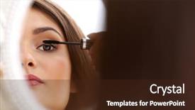  Presentation with cosmetics - Colorful theme enhanced with women makeup - beautiful girl applying cosmetics backdrop and a wine colored foreground