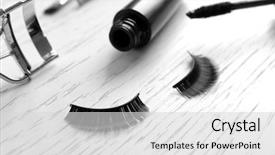  Presentation with eyelashes - Beautiful slides featuring mascara and false eyelashes backdrop and a light gray colored foreground