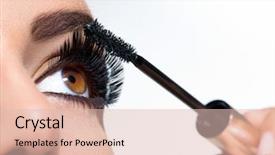  Presentation with eyelashes - Cool new presentation theme with black skin - mascara applying long lashes closeup backdrop and a lemonade colored foreground