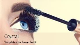  Presentation with eyelashes - Presentation featuring eyelashes extensions makeup for blue background and a lemonade colored foreground