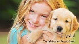  Presentation with golden openwork - Presentation consisting of mascots - adorable cute young girl background and a coral colored foreground